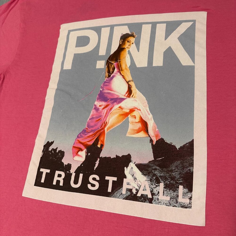 Pink Trust Fall Short Sleeve XL Pink Cotton Graphic Music T Shirt - Picture 5 of 5